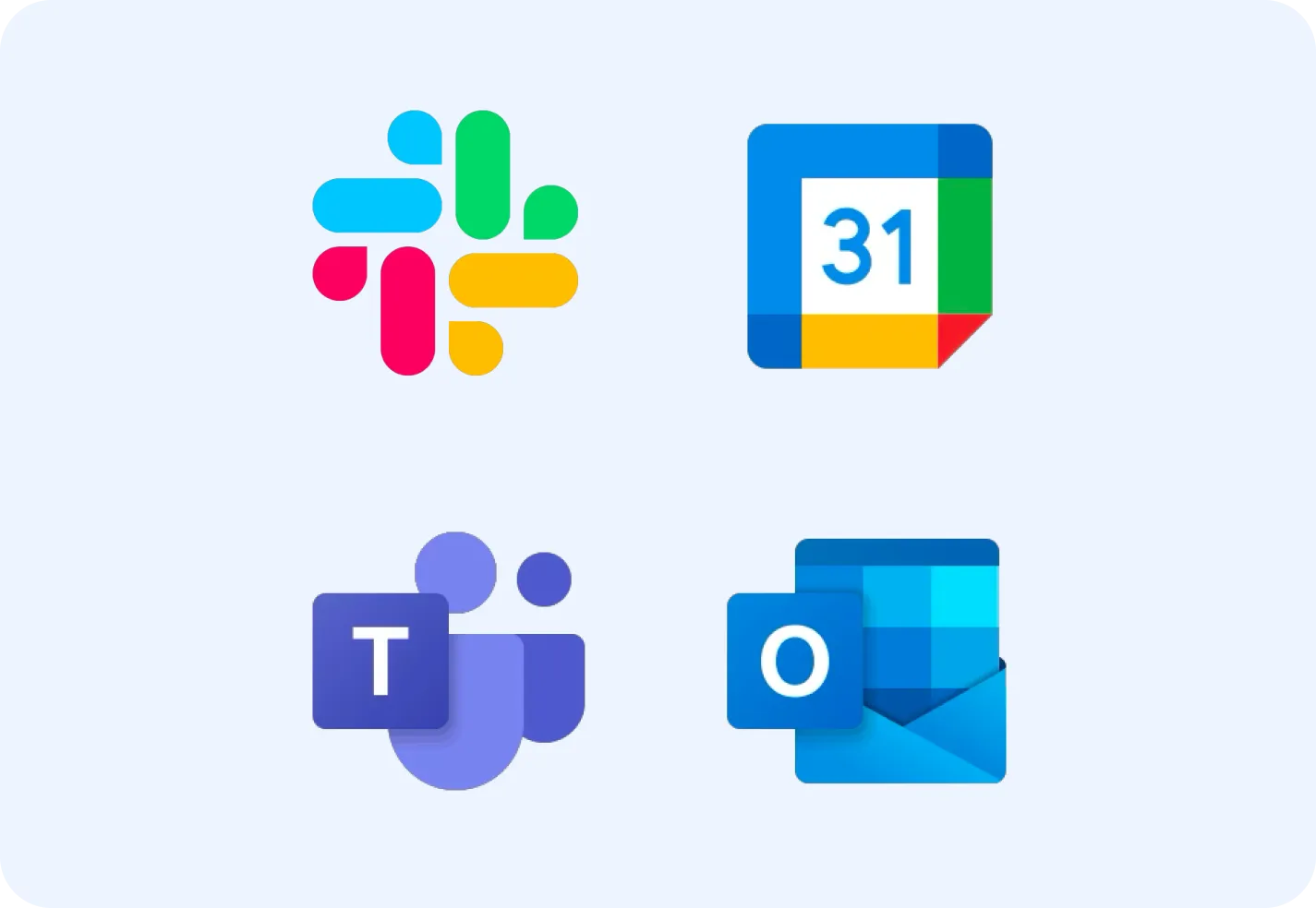SlackやGoogleカレンダーなど外部ツールのアイコン
